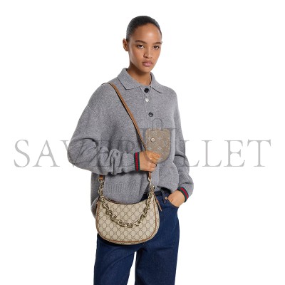 GUCCI GG EMBLEM MEDIUM SHOULDER BAG 815409 (25.5*20*5cm)